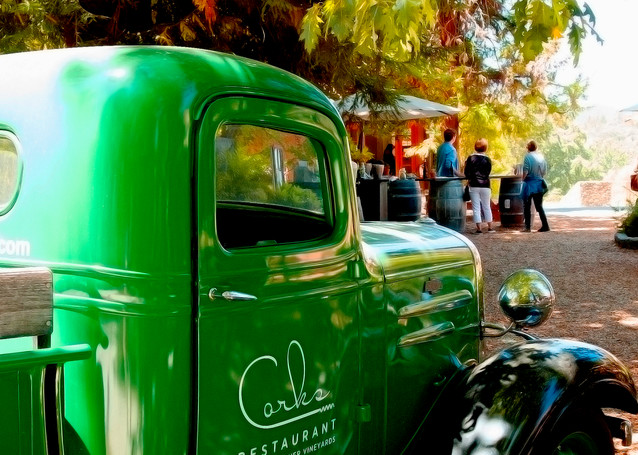 Green Truck at Russian River Winery Sonoma County
