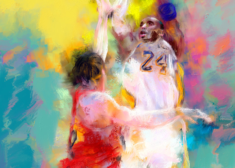 Kobe Bryant painting | Sports Artist Mark Trubisky | Custom Sports Art