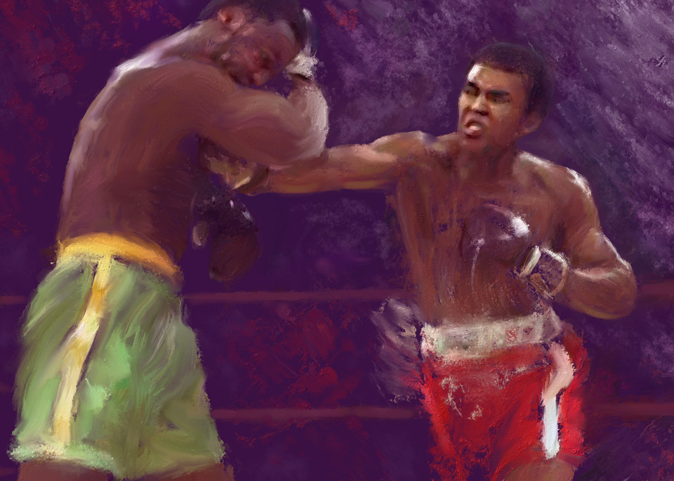 Muhammad Ali boxing painting | Sports artist Mark Trubisky | Custom Sports Art