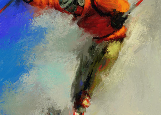 Extreme ski painting | Sports artist Mark Trubisky | Custom Sports Art