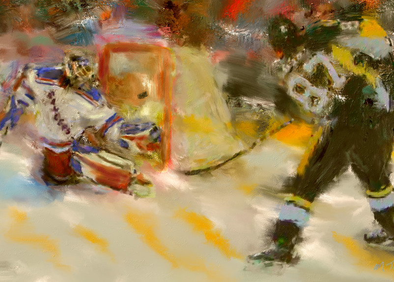 Hockey shot painting | Sports Artist Mark Trubisky | Custom Sports Art