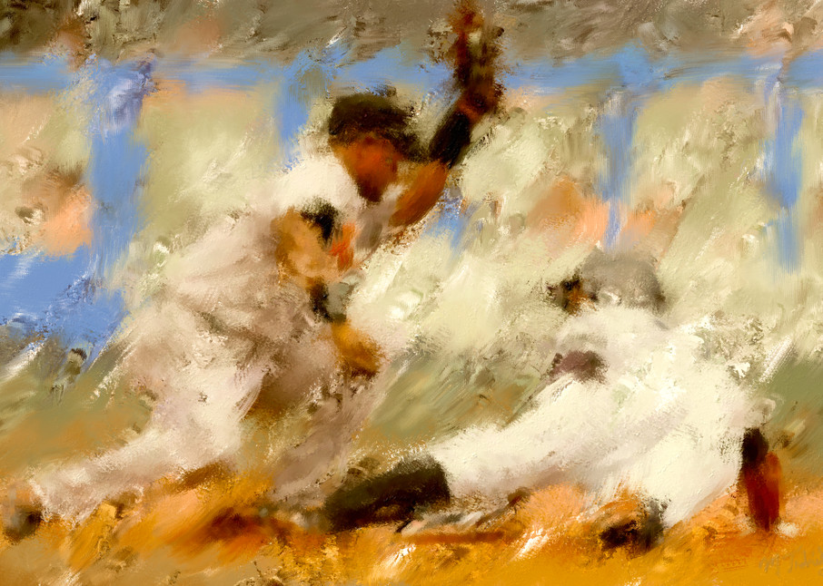 Safe & slide Baseball painting | Sports Artist Mark Trubisky | Custom Sports Art