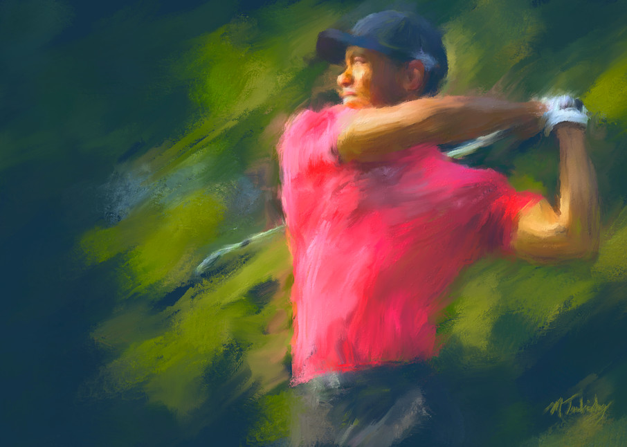 Tiger Woods painting | Sports artist Mark Trubisky | Custom Sports Art