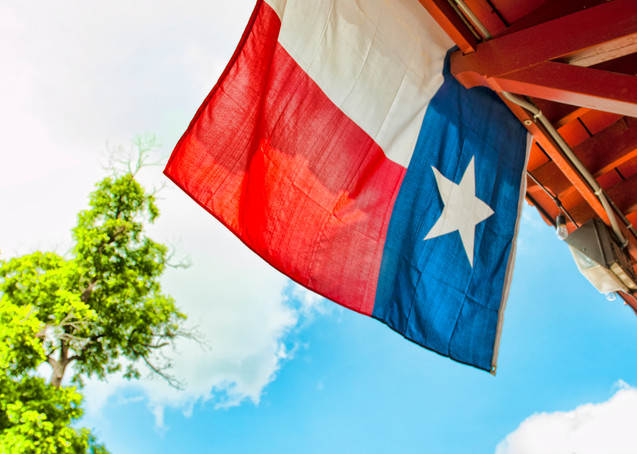 The Sun Shines Bright on the Texas Flag