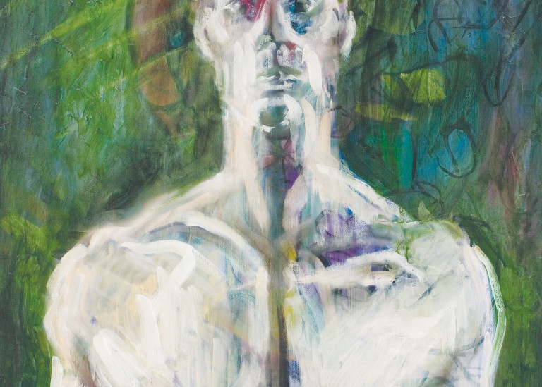 Self Portrait In Green Art | Sandy Garnett Studio
