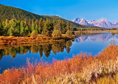 Oxbow Autumn with Mount Moran and Jackson Lake, Woming
