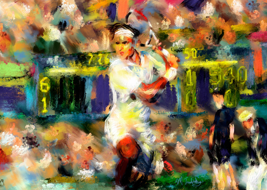Roger Federer painting | Sports artist Mark Trubisky | Custom Sports Art