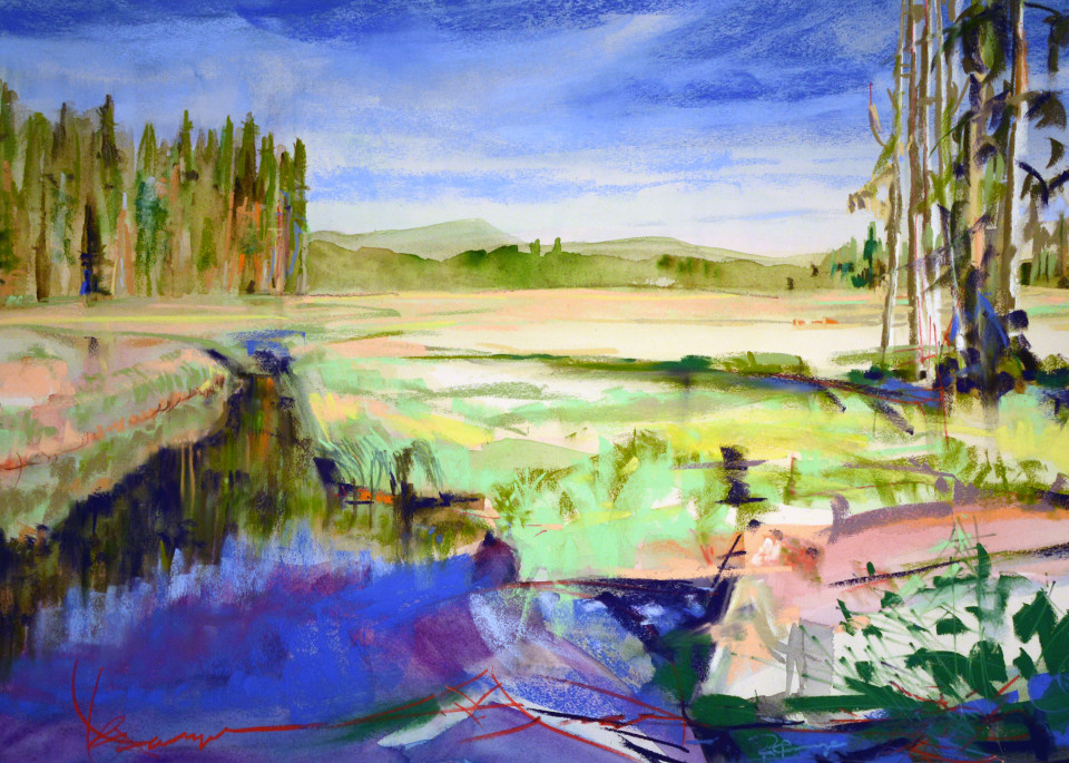 landscape painting
mt hood
clackamas lake