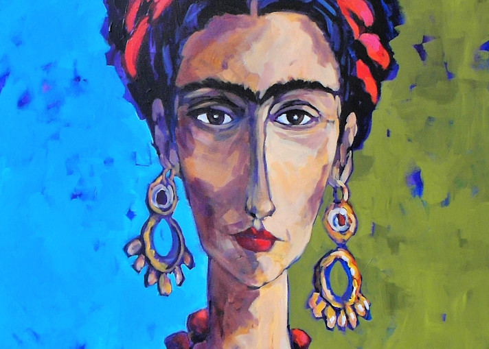 Frida With Red Bow Art | Jill Charuk Art