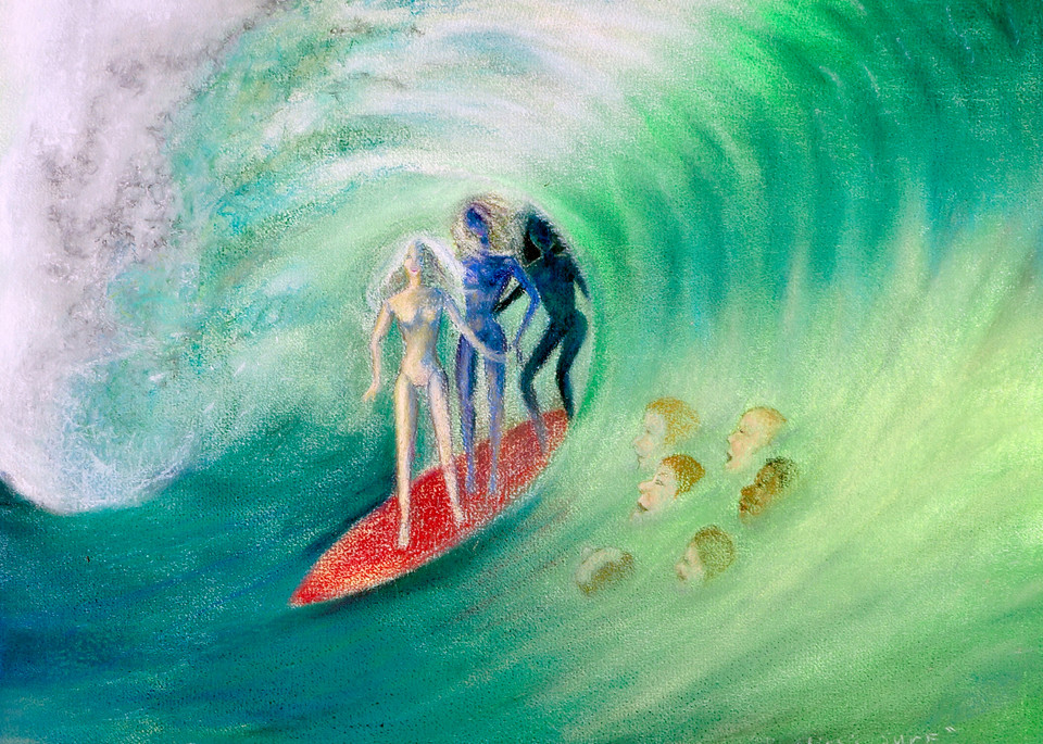 Barbies Surf - Irina Malmus art gallery. Order fine print of the unique art on paper, metal and canvas