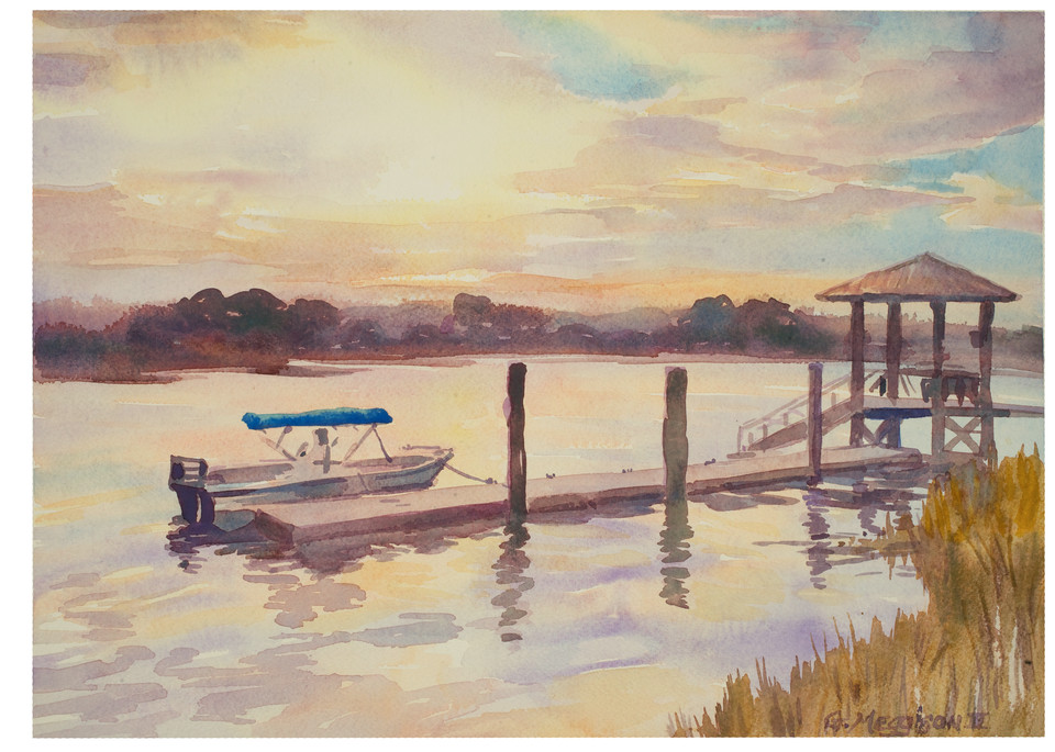 Matanzas Inlet Evening | Watercolor Landscapes | Gordon Meggison IV