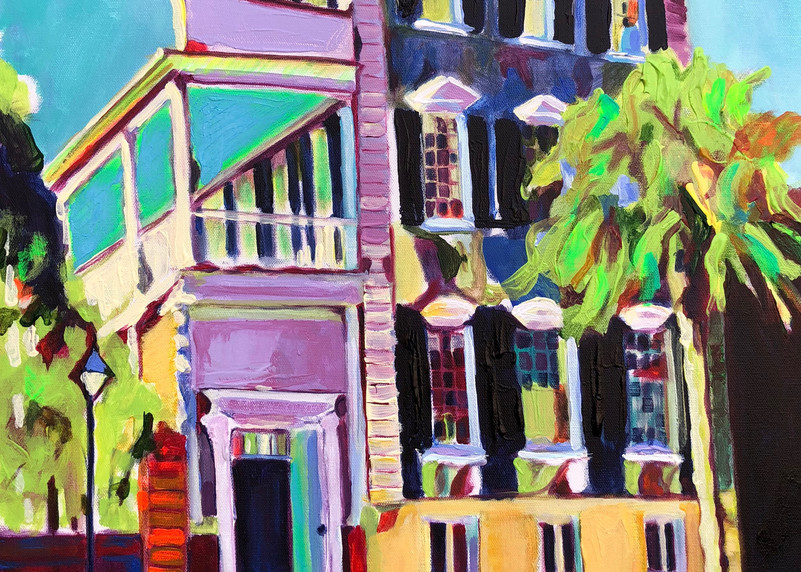 Classic Colorful Charleston House | Fine Art Painting Print by Rick Osborn