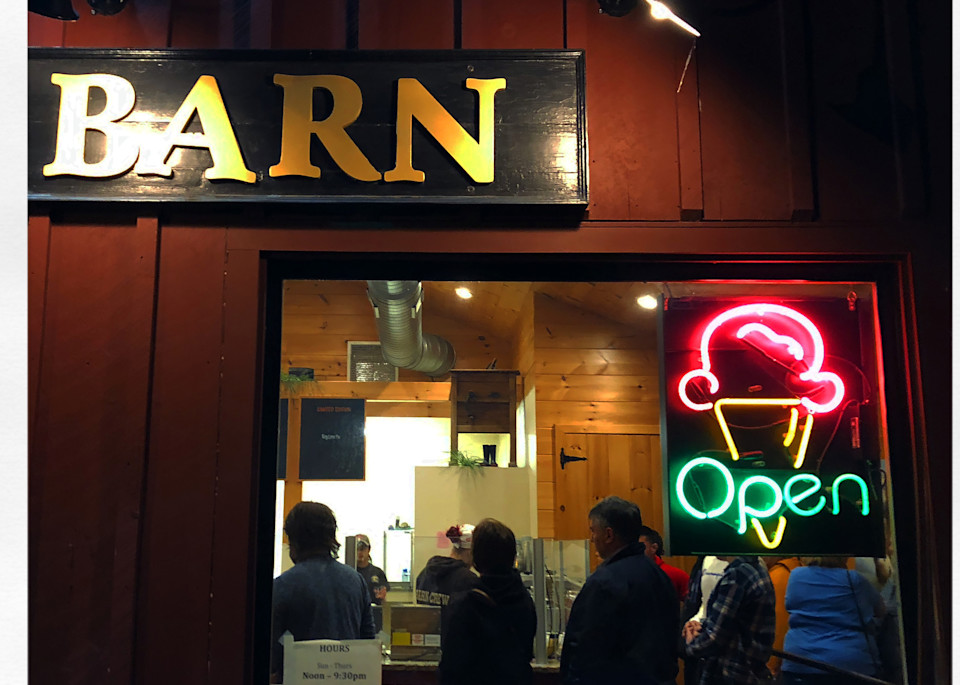Ice Cream Barn Photo at Night 