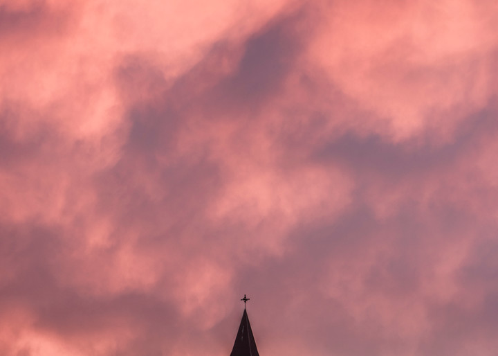Under Fiery Skies - Icelandic church near Vik