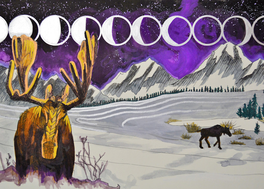 Moonlit Moose Mandala Art | Gnarwhal Designs