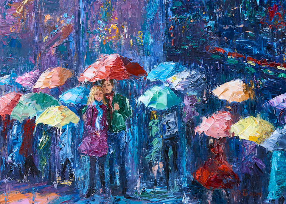 Lovers Walk In Paris Rain Iii Art | Pamela Ramey Tatum Fine Art