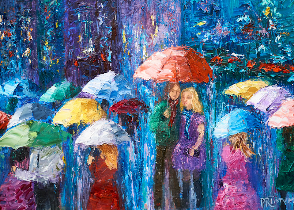 Lovers Walk In Paris Rain Iv Art | Pamela Ramey Tatum Fine Art