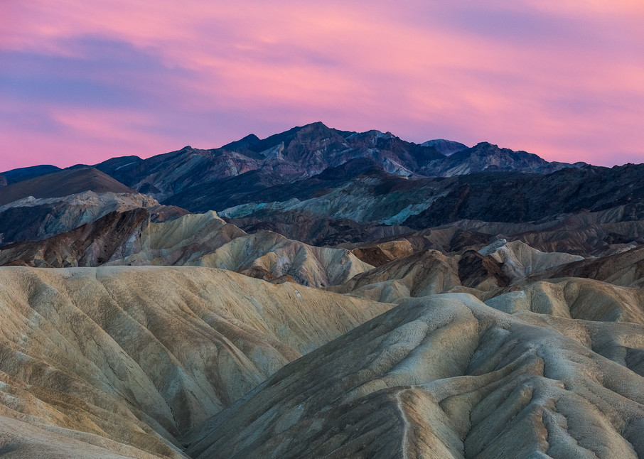 Badlands of Death Valley at Sunset Photograph for Sale as Fine Art