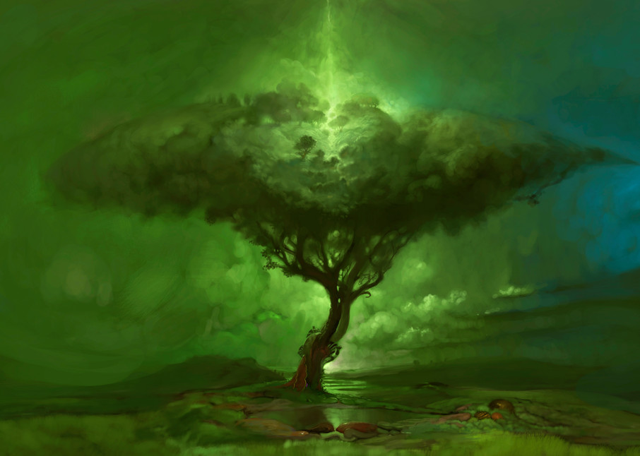 Burton Gray's Original Green TREE of LIFE painting.