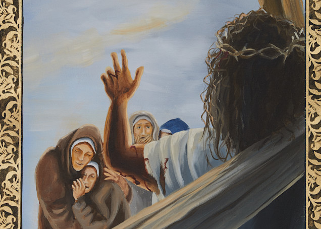 Eighth Station of the Cross painting by Holly Whiting