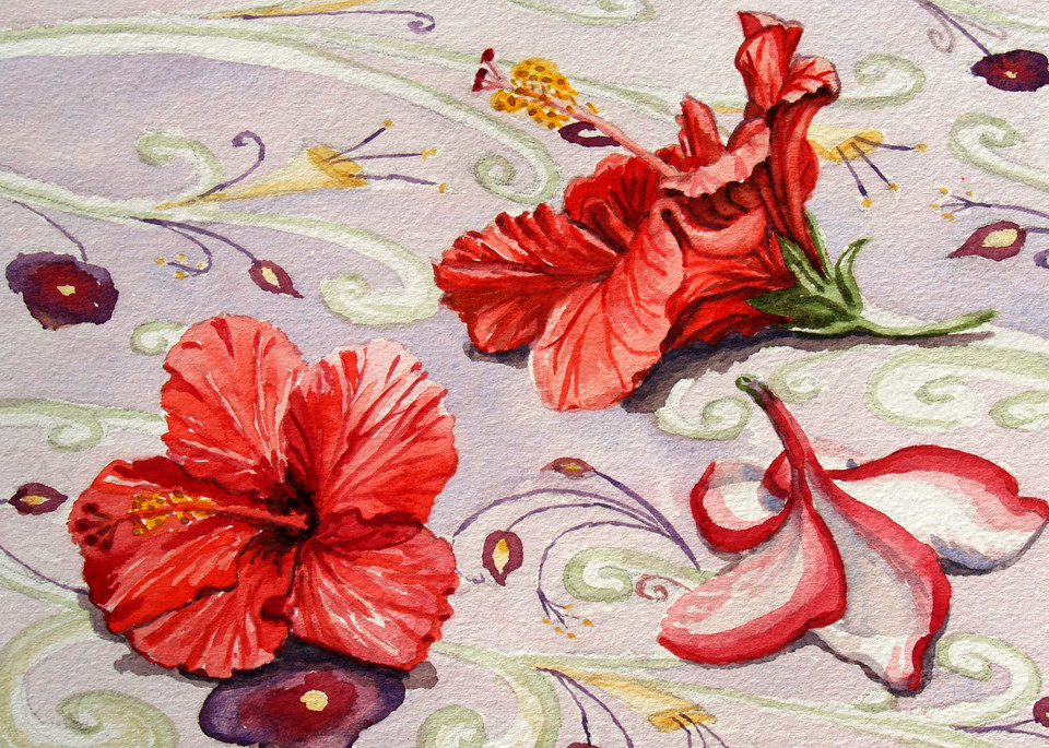‘Hibiscus and Plumeria’ Art for Sale