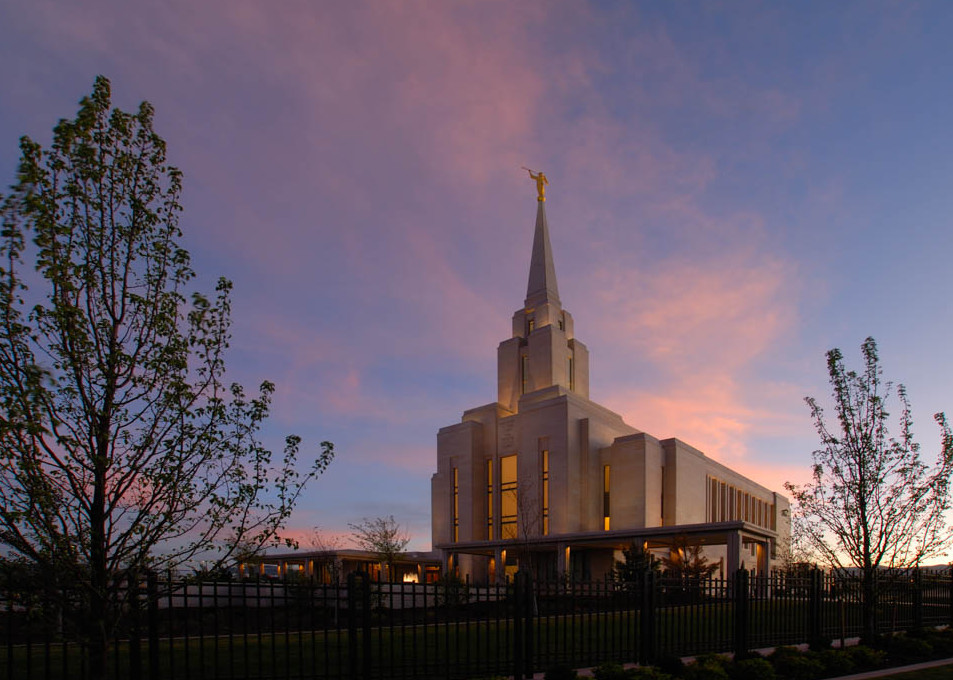 Oquirrh Mountain Temple - Trees in Foreground