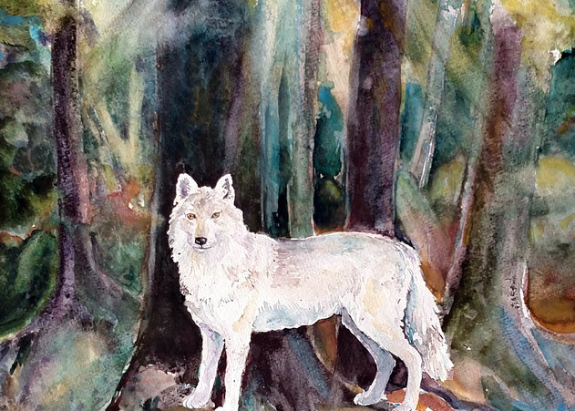 Guardian of Three Worlds Spirit Wolf Art Print