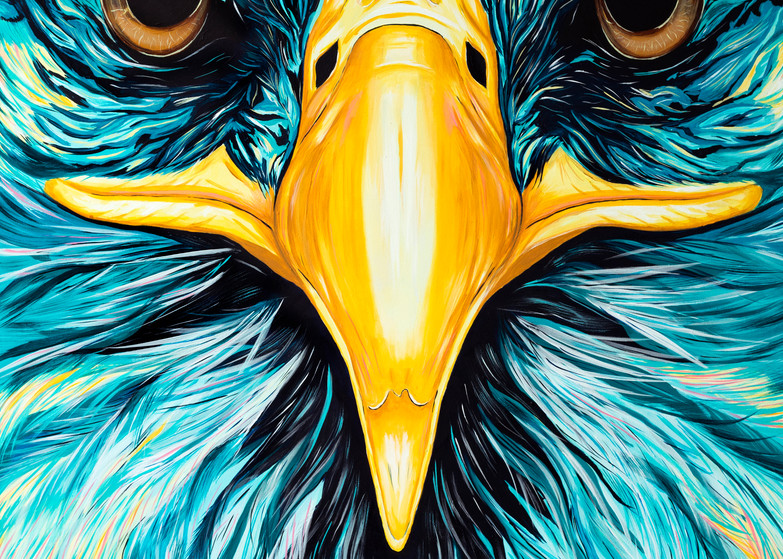 Colorful print of an eagle