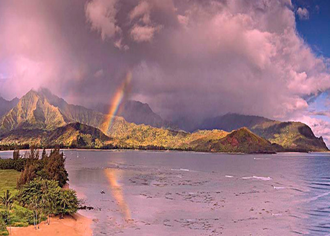 Hanalei Bay Rainbow Kauai Hawaii