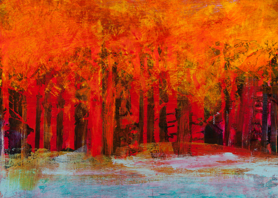 Big Canvas Red Tree Painting