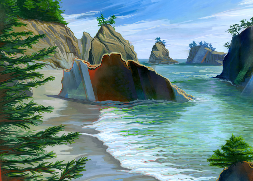 Secret Beach Painting by Spencer Reynolds