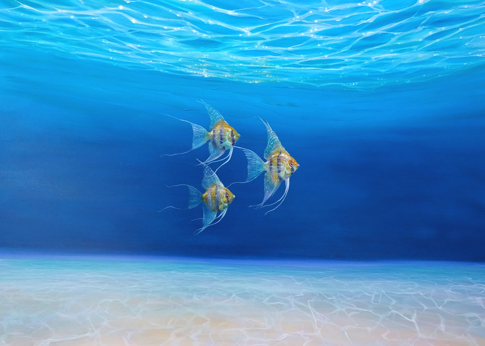 under the ocean painting with fish