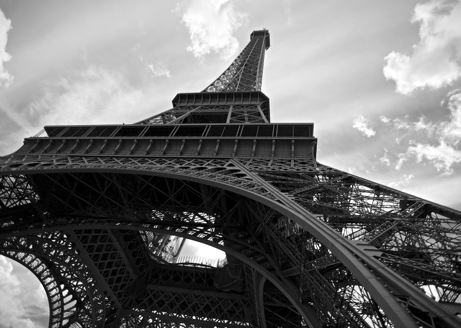 Eiffel Perspective - Eiffel Tower Paris France | Black & White