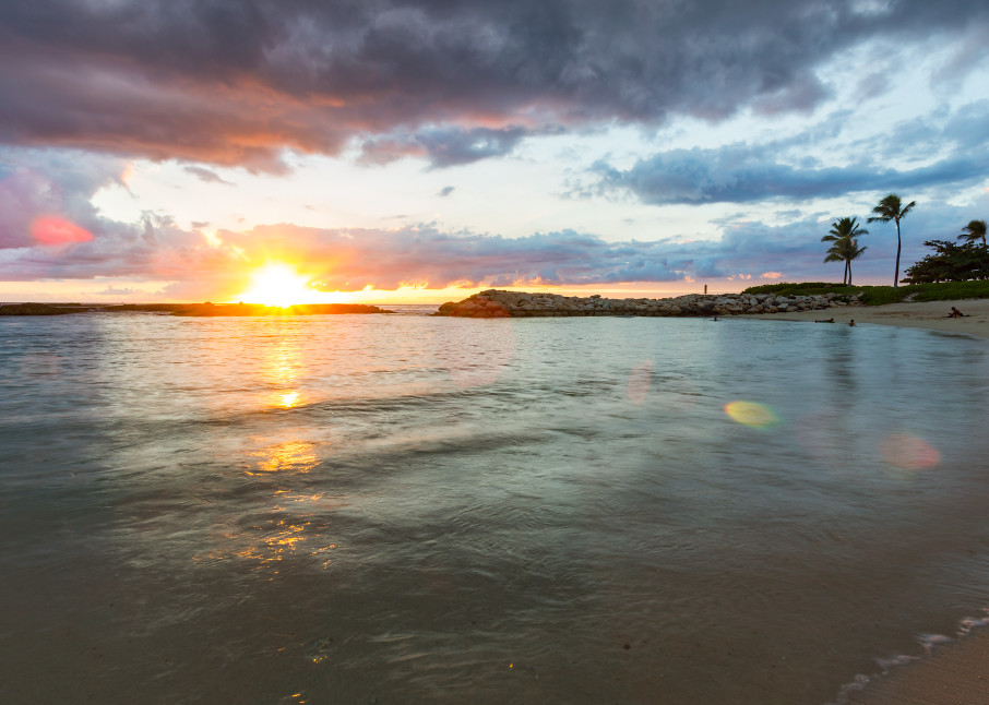 Sunset At Ko'Olina's Lagoon 4 in Hawaii Photograph For Sale As Fine Art