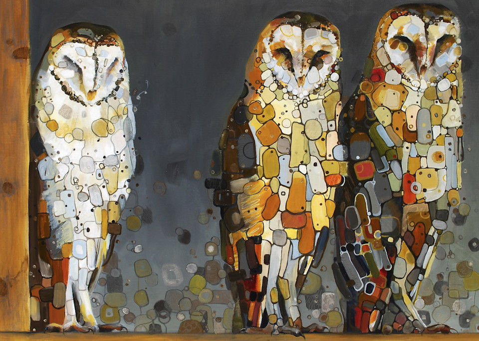 Three Barn Owls  Art | Britt Freda Studio 