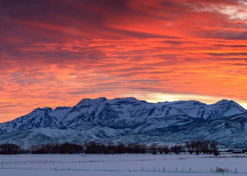 heber valley winter sunset panorama