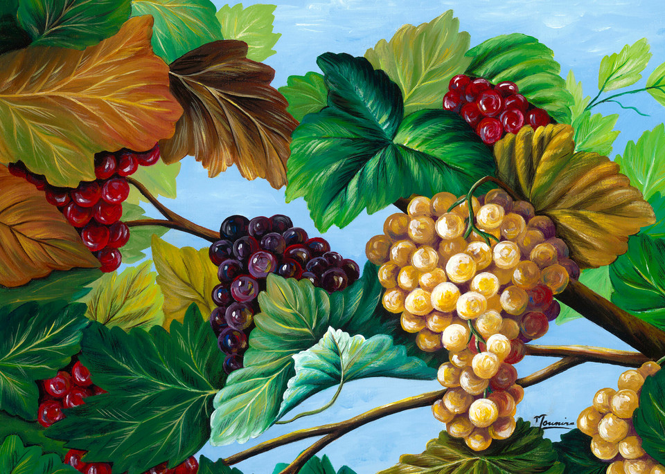 Mounira Francis, religious, painting,grapes