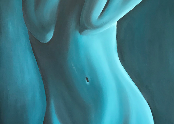 Curves Aqua Blue Sensual Art