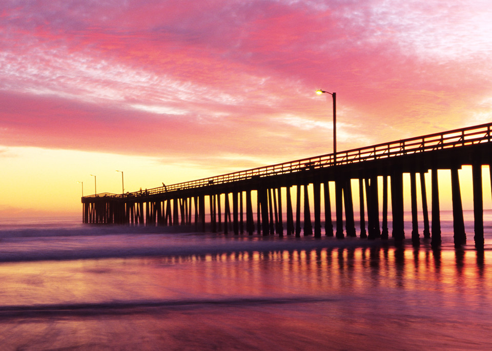 Cayucos Pier at Sunset by Josh Kimball Photography