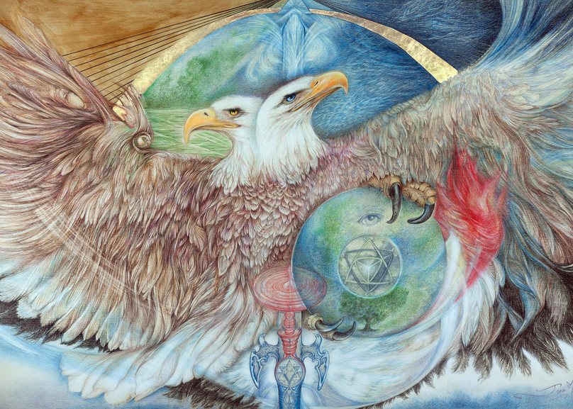 Double Headed  Eagle Art | Joan Marie Art