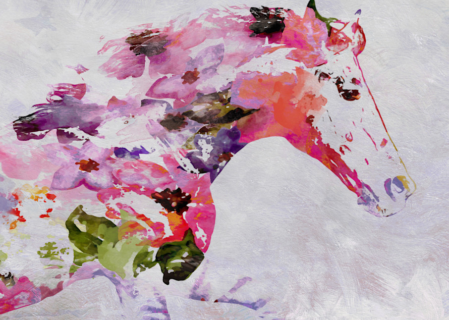 Abstract Pink Horse Art Irena Orlov Art