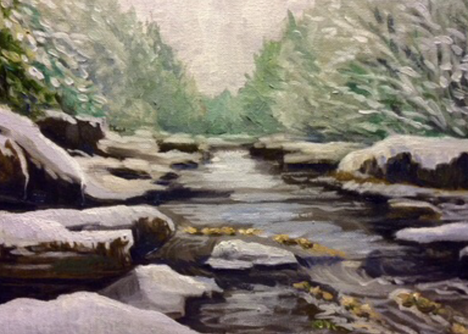 Snowy Creek Part 1 Fine Art Print by Artist Hilary J. England