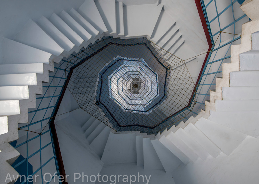 Abstract spiral dual staircase