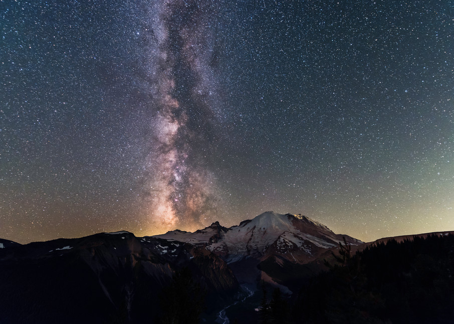 Milky way over Mt. Rainier