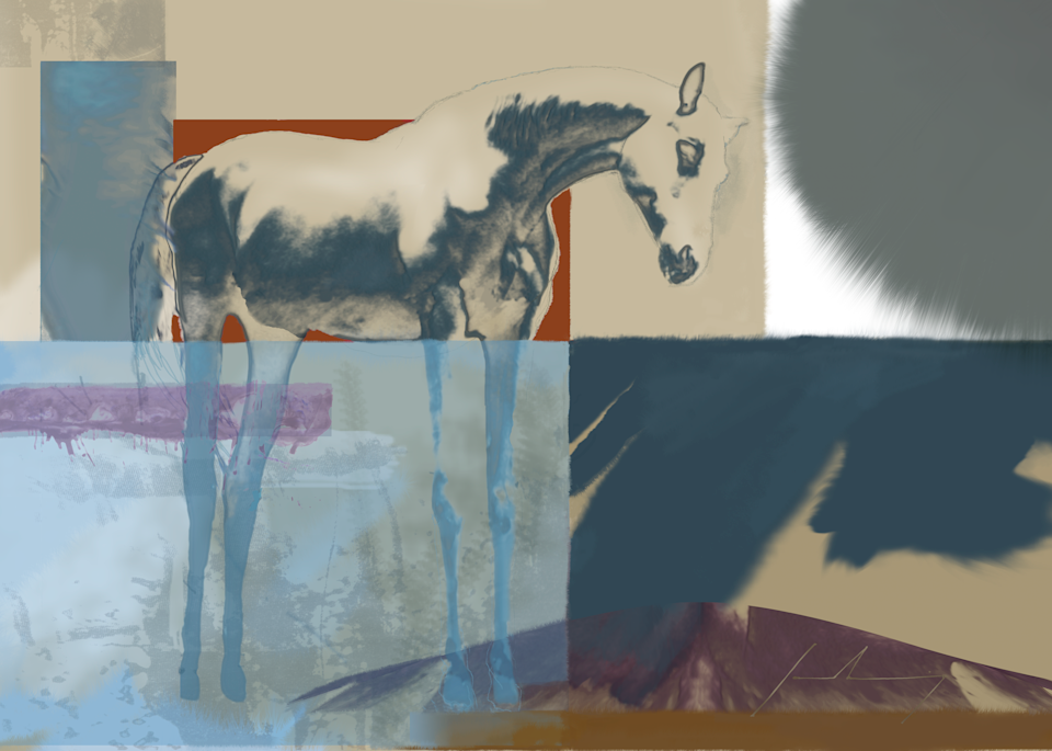 Buy Art Prints of Digital Painting Bluff Horse 