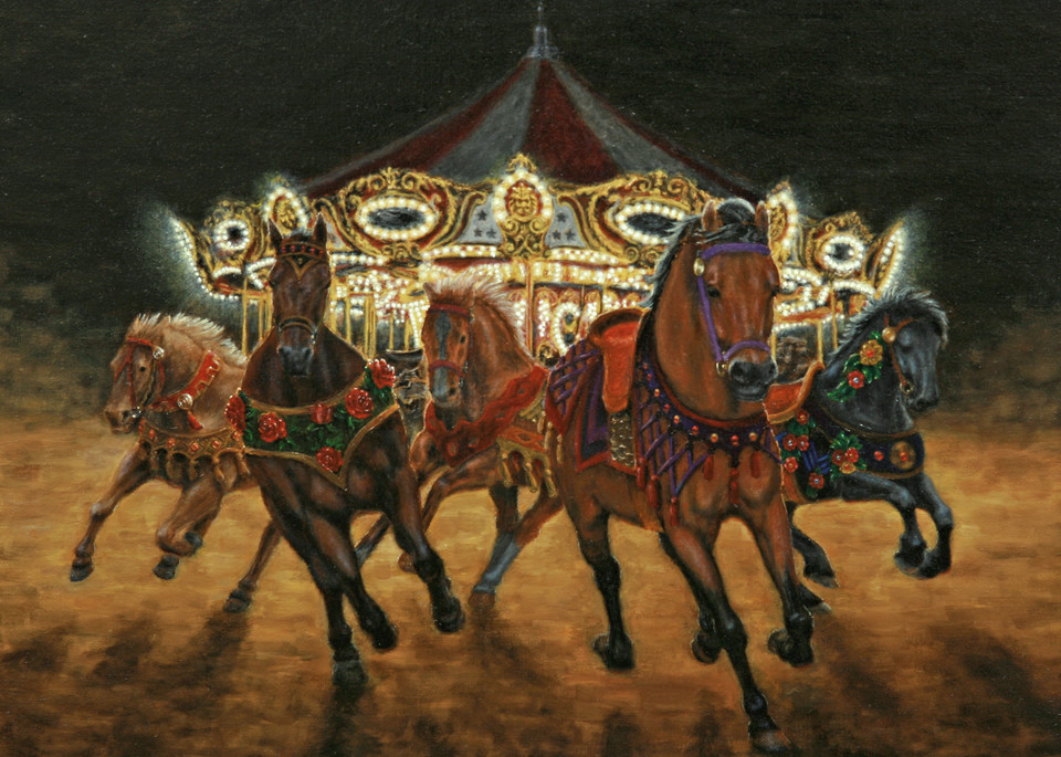 Carousel Escape at Night Fine Art Prints