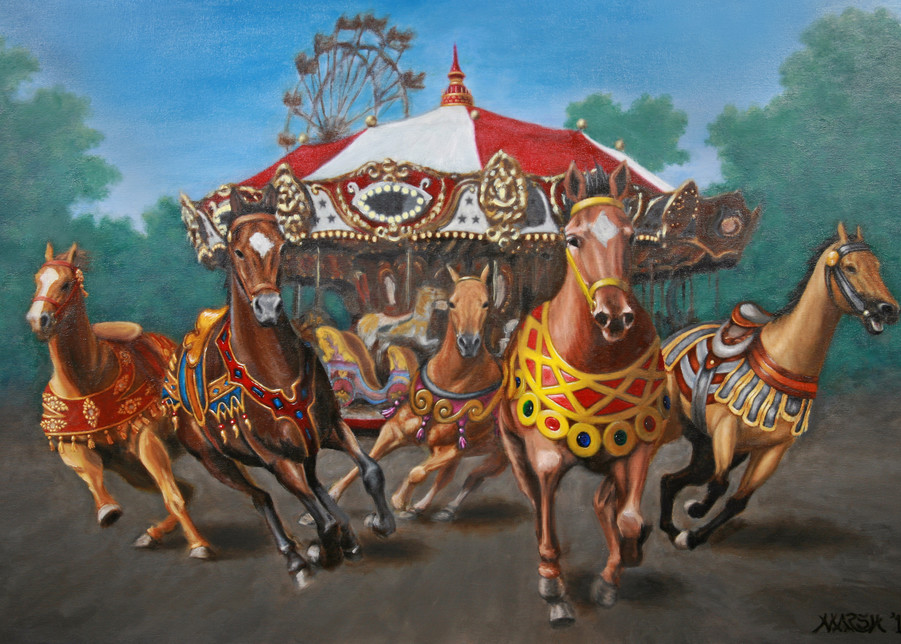 Carousel Escape in the Park Fine Art Prints