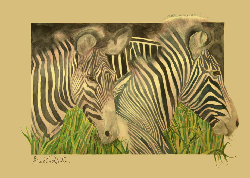 Blushing Stipes Zebra Painting by Dee Van Houten