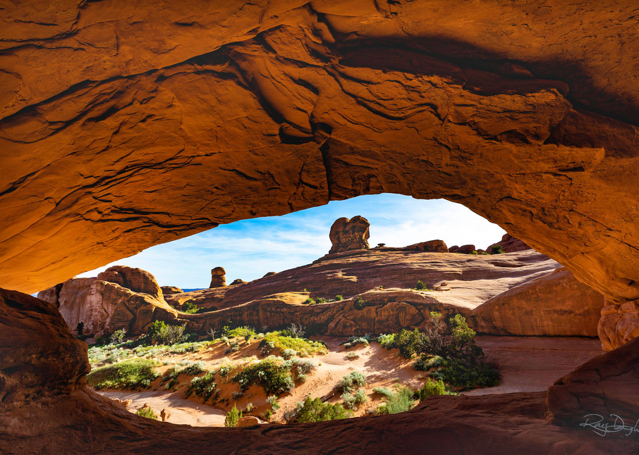 Ancient Glow at Eye of the Whale Arch, Arches National Park, Moab, Utah