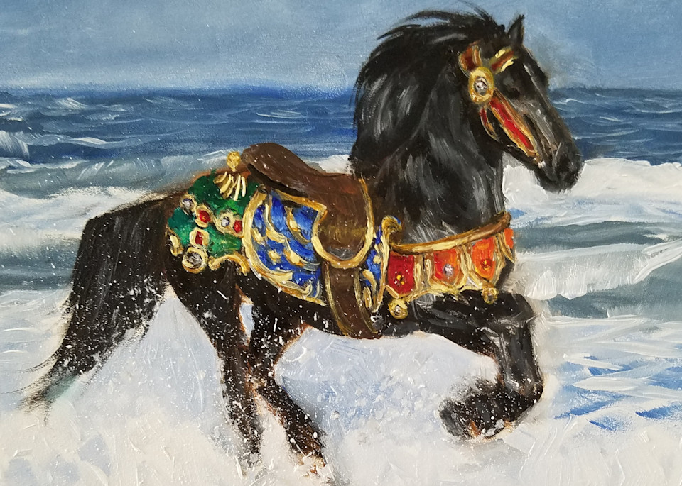 Splashing Carousel Horse Fine Art Prints